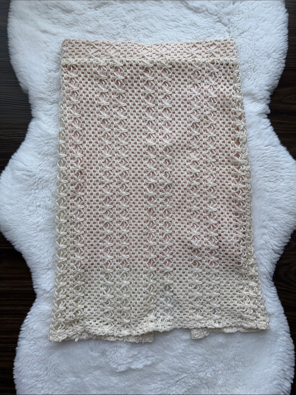 Free People Women's Crochet Pencil Skirt Cream size 2